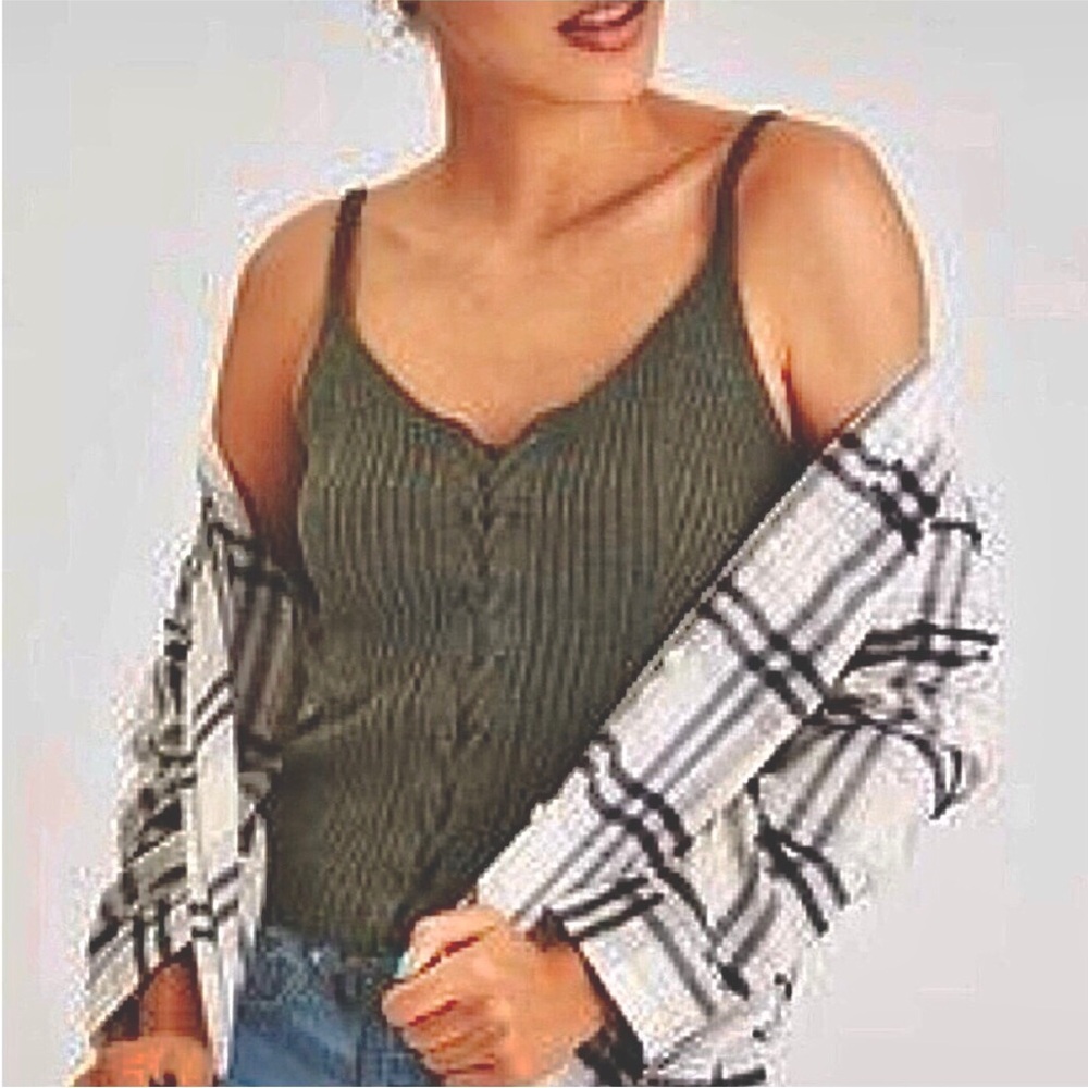 AE - Lace-Up Knit Tank Top